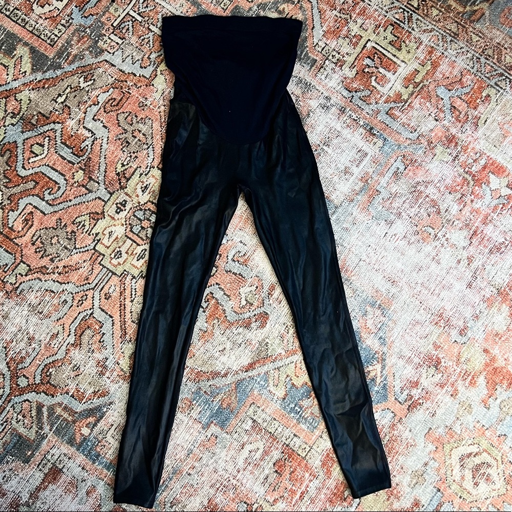 Spank Faux leather maternity leggings